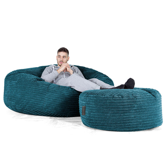 Sofa pufa XXL Mega Mammoth - Klasyczny sztruks Turkus 02