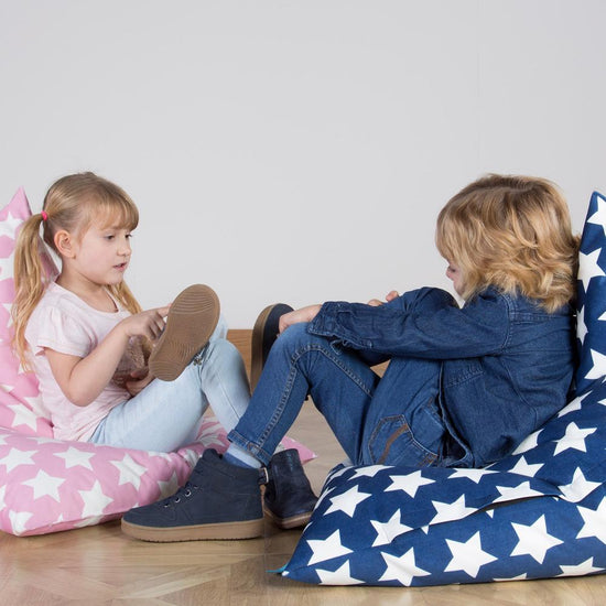 Pufa leżanka graczy dla dzieci 1-6 lat - Nadruk Gwiazdki różowe 05
