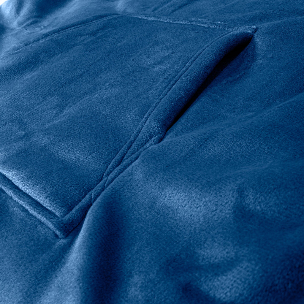 Bluza oversize / koc z kapturem dla dzieci - Plusz minky Ciemnoniebieski 05