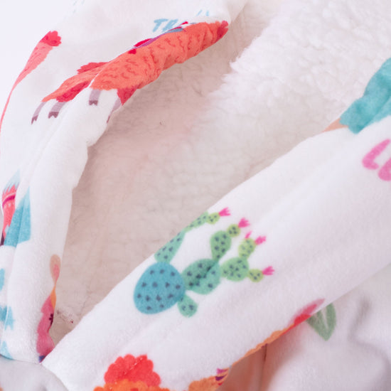 Bluza oversize / koc z kapturem dla mężczyzn lub kobiet - Plusz minky Lama 05