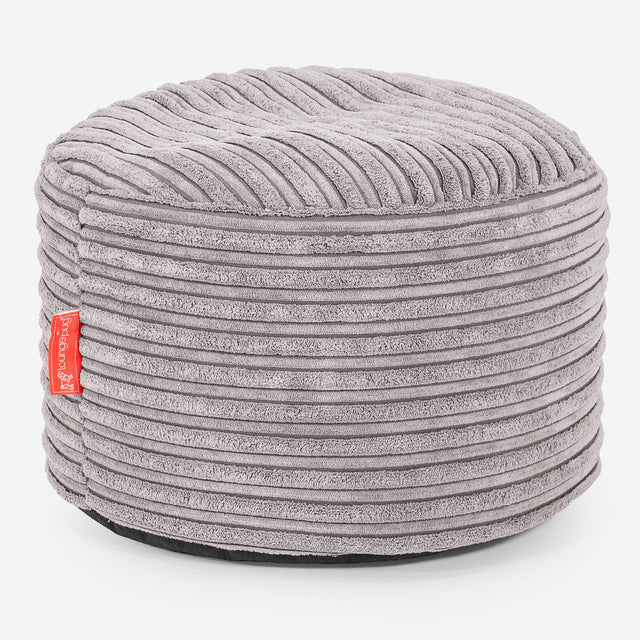 Podnóżek mały okrągły - Klasyczny sztruks Szarość delfina 01