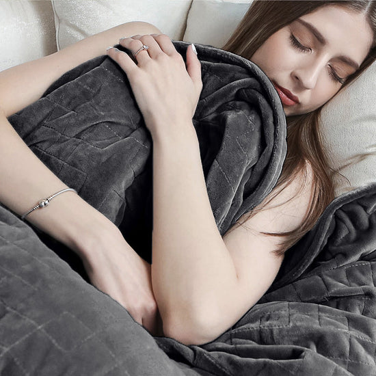 Koc obciążeniowy dla dorosłych - Polar flanelowy Szarość 05