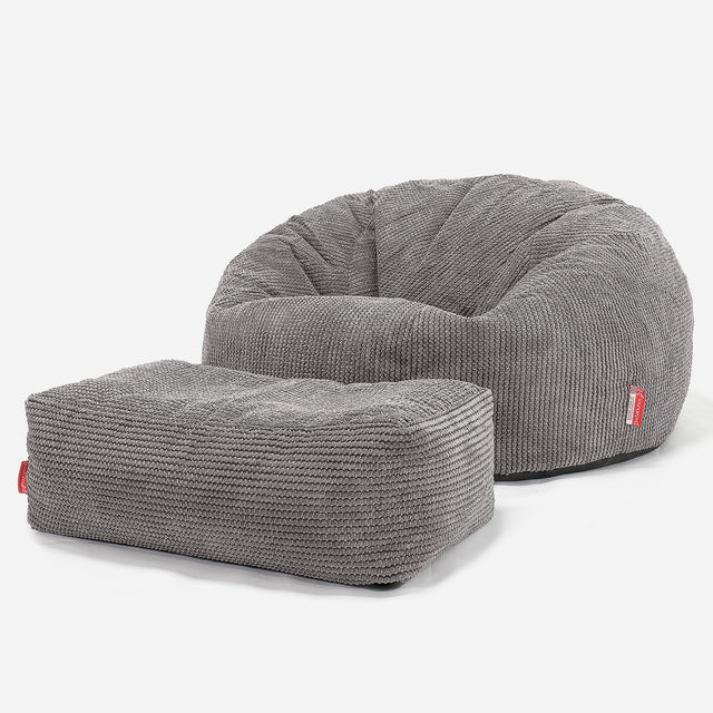 Klasyczna sofa pufa - Pom Pom Antracytowa szarość 02