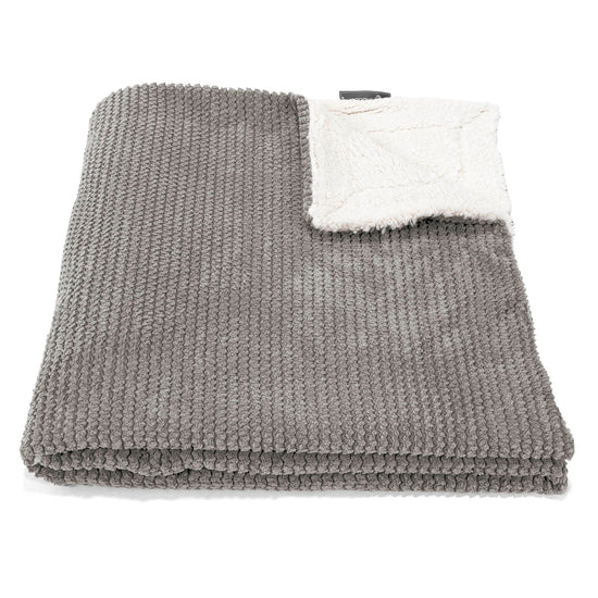Narzuta / koc Sherpa - Pom Pom Antracytowa szarość 01