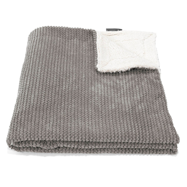 Narzuta / koc Sherpa - Pom Pom Antracytowa szarość 01