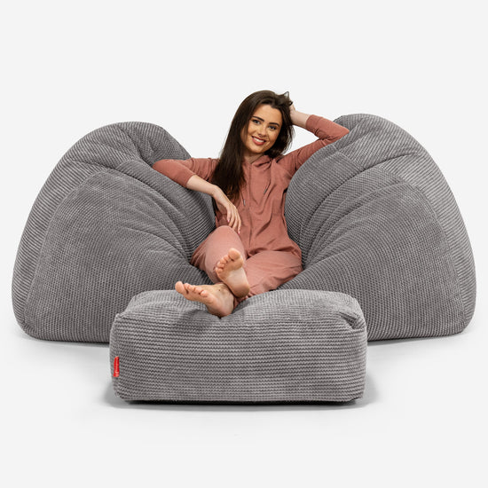 Olbrzymia sofa pufa - Pom Pom Antracytowa szarość 03
