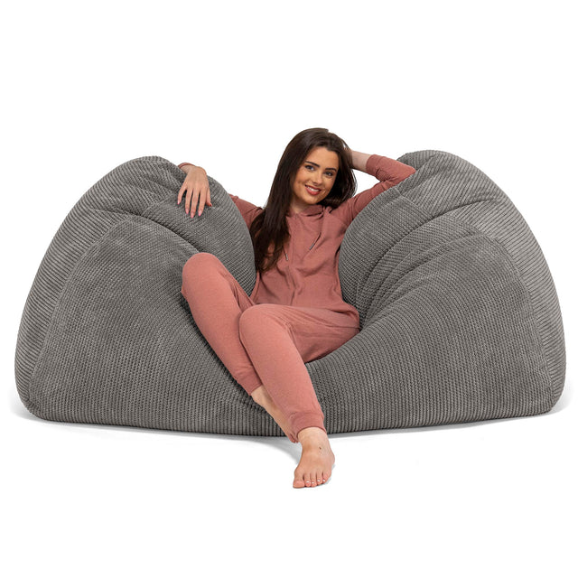 Olbrzymia sofa pufa - Pom Pom Antracytowa szarość 03