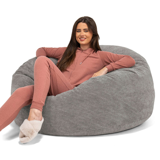 Sofa pufa Mammoth - Pom Pom Antracytowa szarość 01