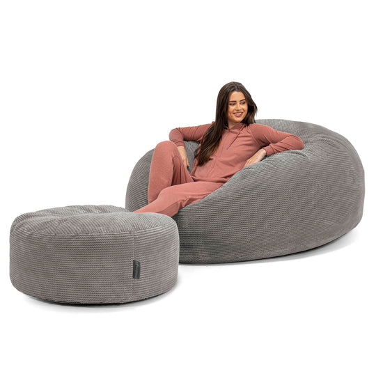 Sofa pufa XXL Mega Mammoth - Pom Pom Antracytowa szarość 02