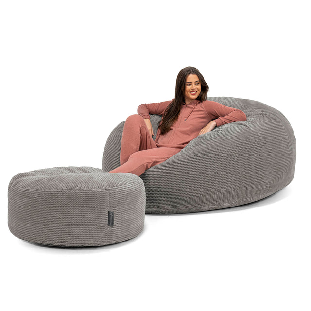 Sofa pufa XXL Mega Mammoth - Pom Pom Antracytowa szarość 02