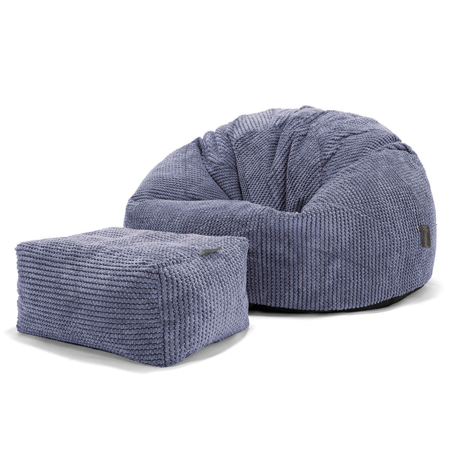 Klasyczne siedzisko pufa sako - Pom Pom Fiolet 02