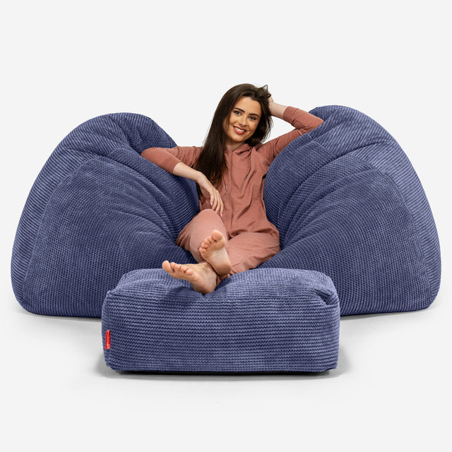 Olbrzymia sofa pufa - Pom Pom Fiolet 03
