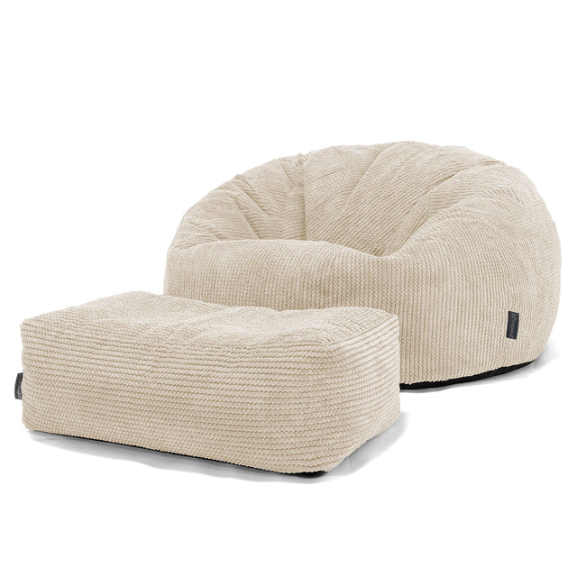 Klasyczna sofa pufa - Pom Pom Kość słoniowa 02