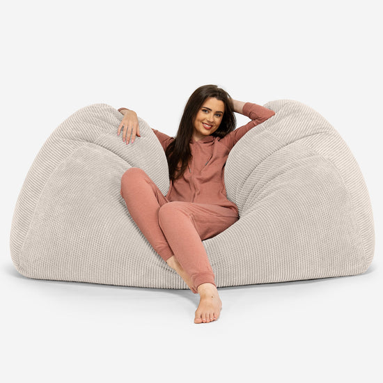 Olbrzymia sofa pufa - Pom Pom Kość słoniowa 02