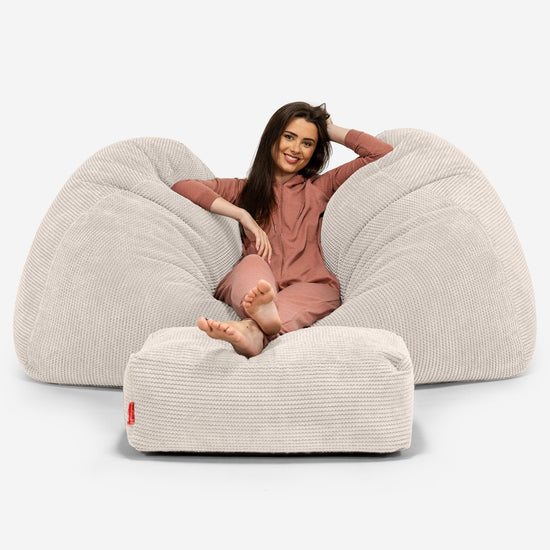Olbrzymia sofa pufa - Pom Pom Kość słoniowa 03