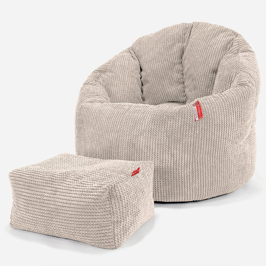 Siedzisko pufa worki sako Cuddle Up - Pom Pom Kość słoniowa 02