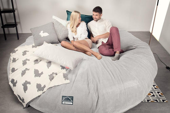 Sofa pufa piankowa CloudSac 5000 XXXXXL Titanic - Pom Pom Kość słoniowa 02