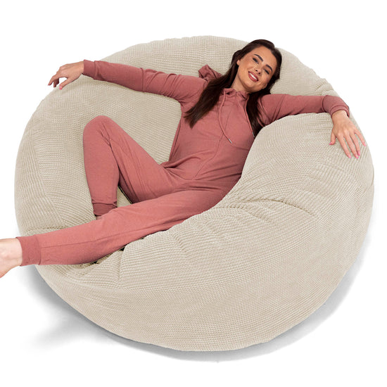 Sofa pufa XXL Mega Mammoth - Pom Pom Kość słoniowa 01