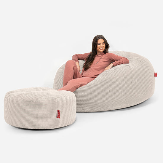 Sofa pufa XXL Mega Mammoth - Pom Pom Kość słoniowa 02