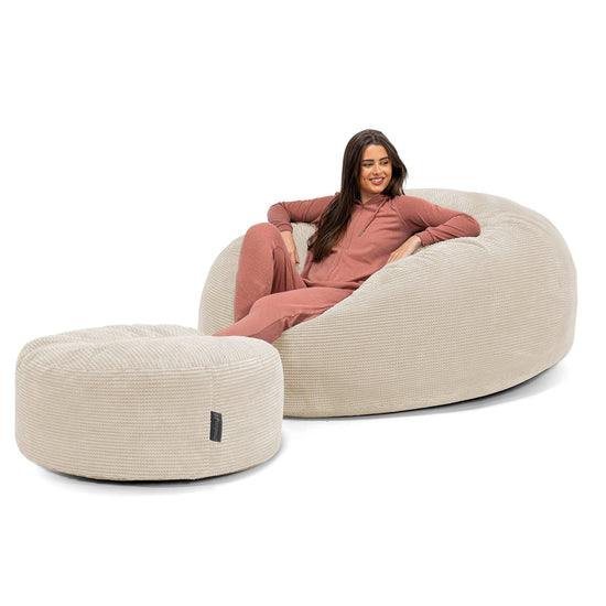 Sofa pufa XXL Mega Mammoth - Pom Pom Kość słoniowa 02