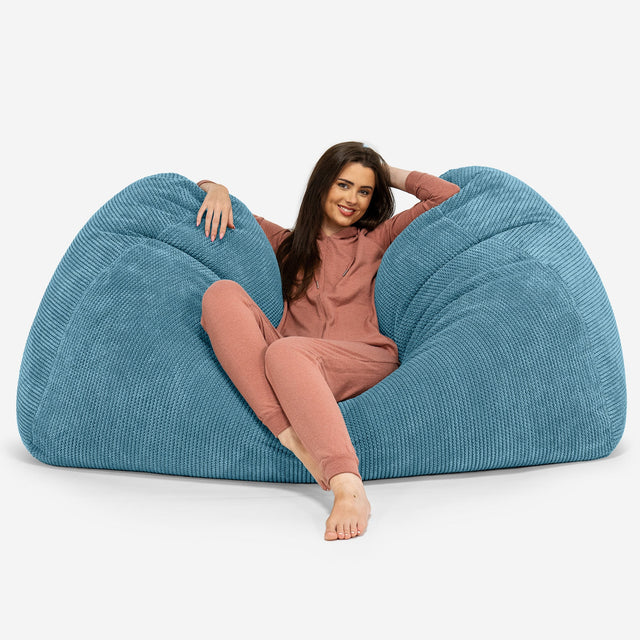 Olbrzymia sofa pufa - Pom Pom Morski błękit 02