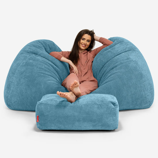 Olbrzymia sofa pufa - Pom Pom Morski błękit 03