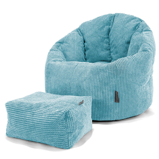 Siedzisko pufa worki sako Cuddle Up - Pom Pom Morski błękit 02