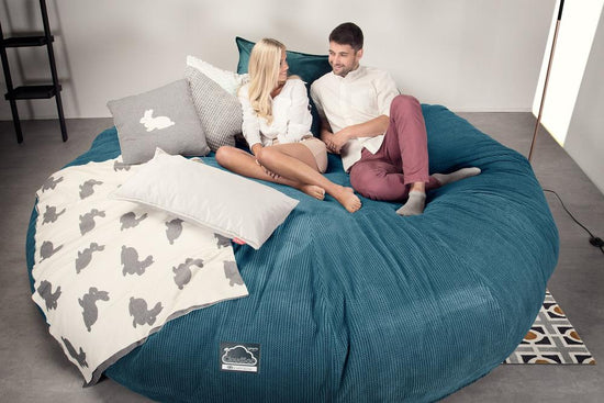 Sofa pufa piankowa CloudSac 5000 XXXXXL Titanic - Pom Pom Morski błękit 02