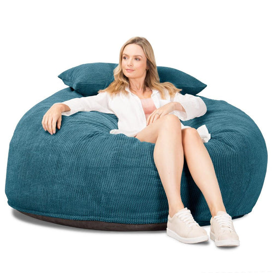 Sofa pufa piankowa gigant CloudSac 1010 XXL - Pom Pom Morski błękit 03
