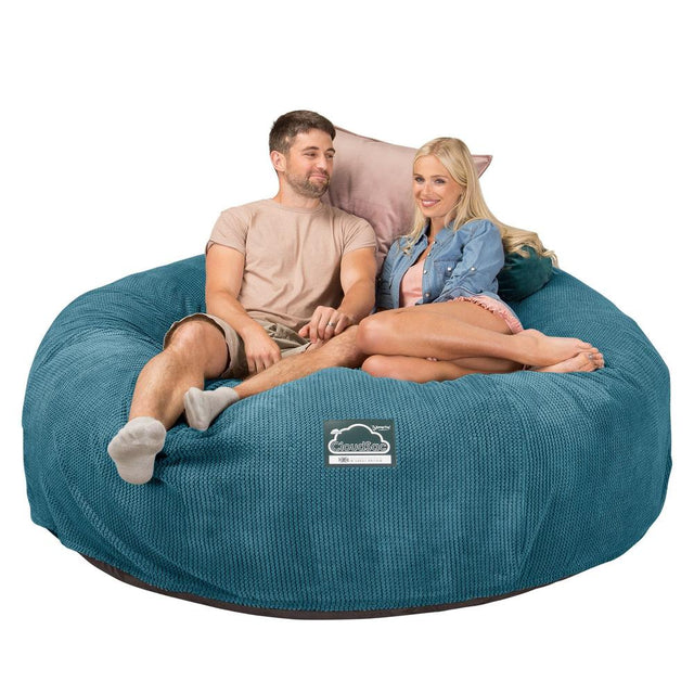 Sofa pufa piankowa typu king size CloudSac 3000 XXL - Pom Pom Morski błękit 01
