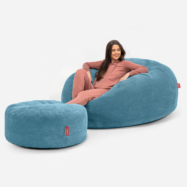 Sofa pufa XXL Mega Mammoth - Pom Pom Morski błękit 02