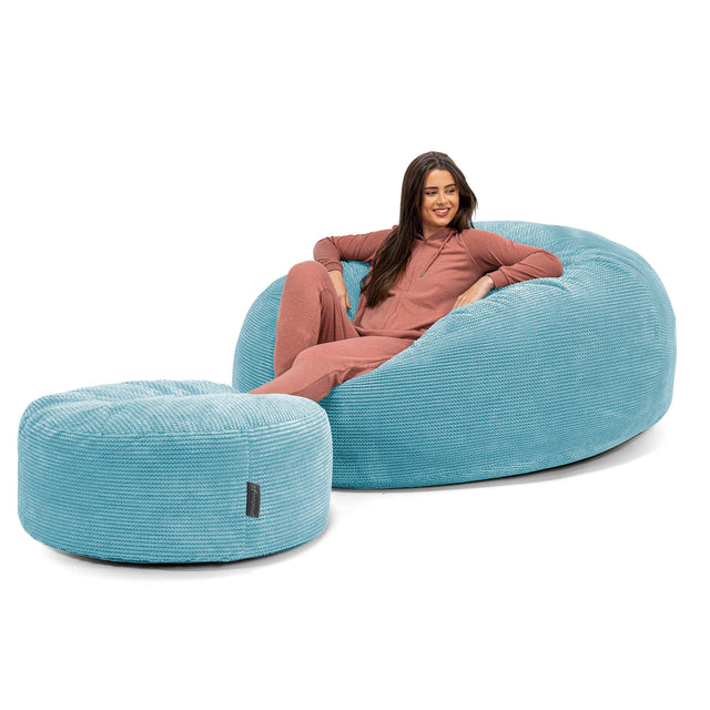 Sofa pufa XXL Mega Mammoth - Pom Pom Morski błękit 02