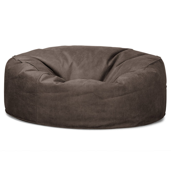 Sofa pufa Mammoth - Postarzana skóra Łupkowy szary 04