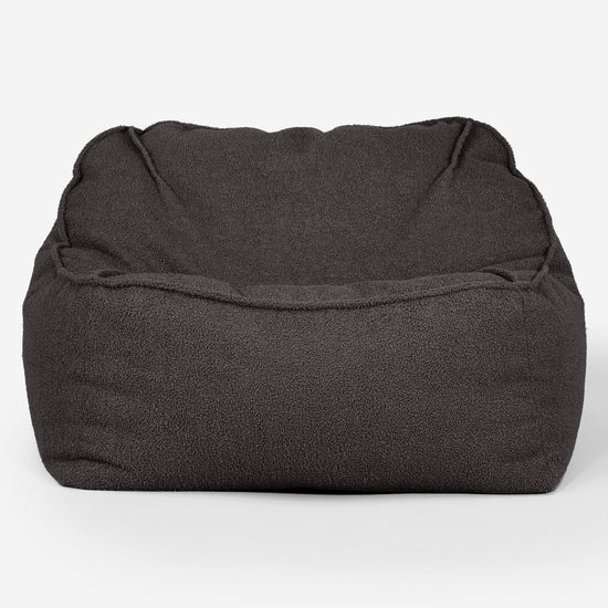 Pufa fotel Sloucher - Boucle Grafit szarość_01