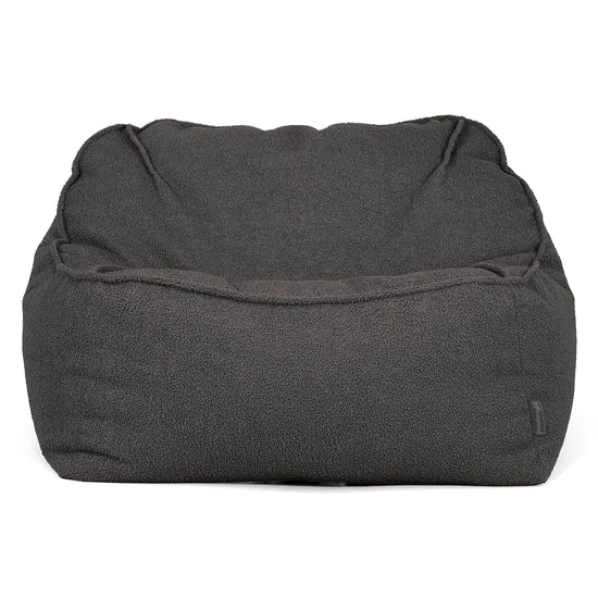 Pufa fotel Sloucher - Boucle Grafit szarość_01