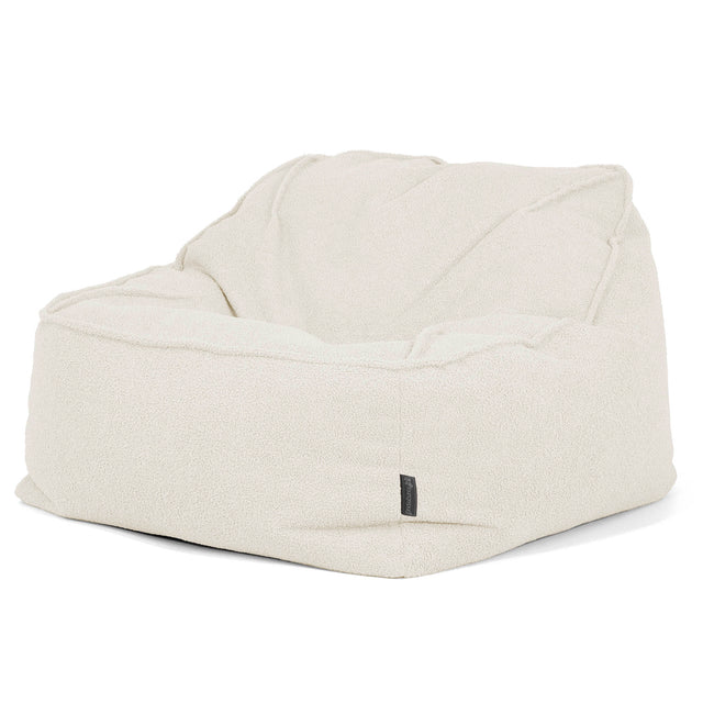 Pufa fotel Sloucher - Boucle Kość słoniowa_03
