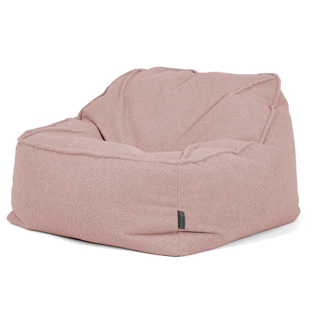 Pufa fotel Sloucher - Boucle Róż_03