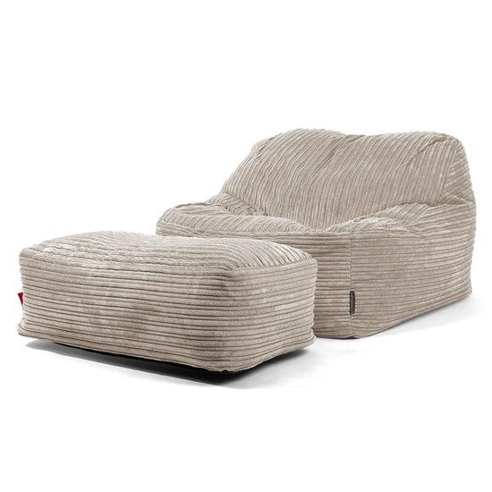 Pufa fotel Sloucher - Klasyczny sztruks Mysi 01
