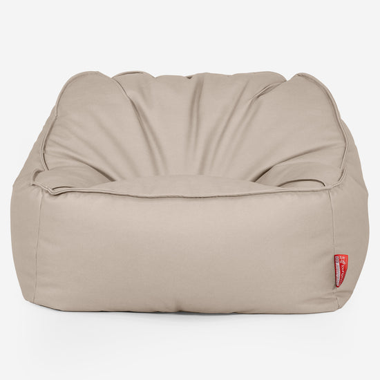 Pufa fotel Sloucher - Skóra wegańska Kość słoniowa 01