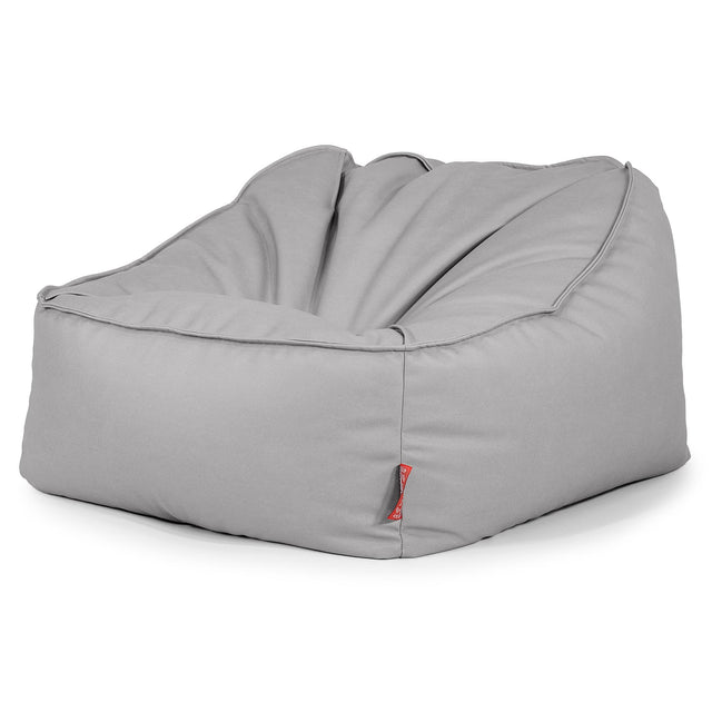 Pufa fotel Sloucher - Skóra wegańska Szarość 03
