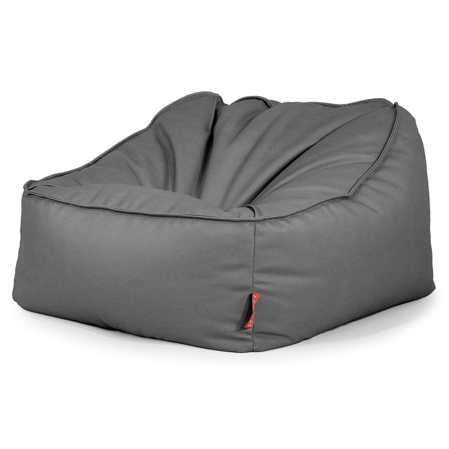 Pufa fotel Sloucher - Skóra wegańska Szarość 03
