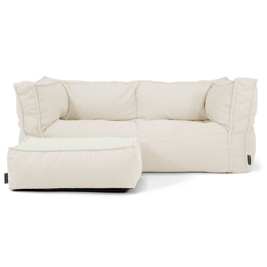 Sofa 2-osobowa pufa Albert - Boucle Kość słoniowa_02