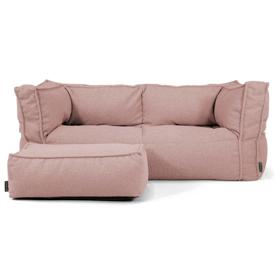 Sofa 2-osobowa pufa Albert - Boucle Róż_02