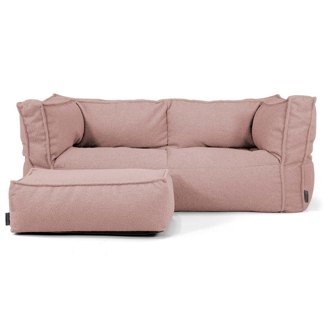 Sofa 2-osobowa pufa Albert - Boucle Róż_02