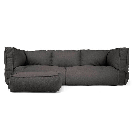 Sofa 3-osobowa pufa Albert - Boucle Grafit szarość_02