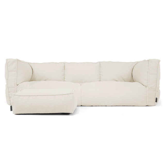 Sofa 3-osobowa pufa Albert - Boucle Kość słoniowa_02