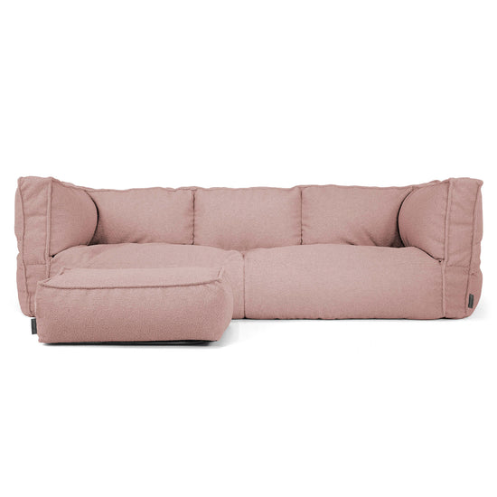 Sofa 3-osobowa pufa Albert - Boucle Róż_02