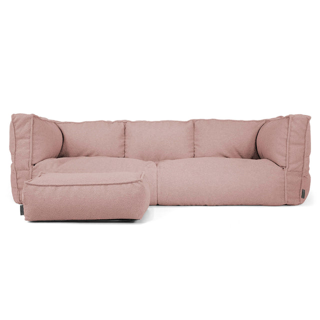 Sofa 3-osobowa pufa Albert - Boucle Róż_02