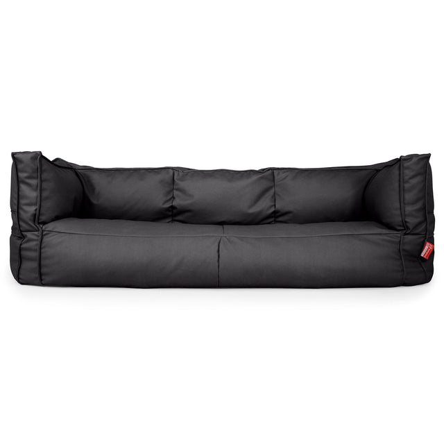 Sofa 3-osobowa pufa Albert - Skóra wegańska Czerń 01