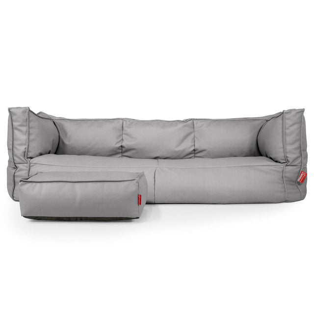 Sofa 3-osobowa pufa Albert - Skóra wegańska Szarość 02